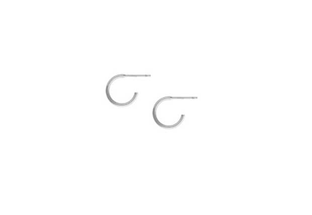 12mm 3/4 Hoop Studs Earrings Sterling Silver .925 - Image 5