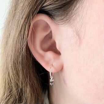 Alternative view of 12mm 3/4 Hoop Studs Earrings Sterling Silver .925