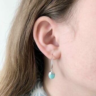 Alternative view of 20mm 3/4 Hoop Studs Earrings Sterling Silver .925