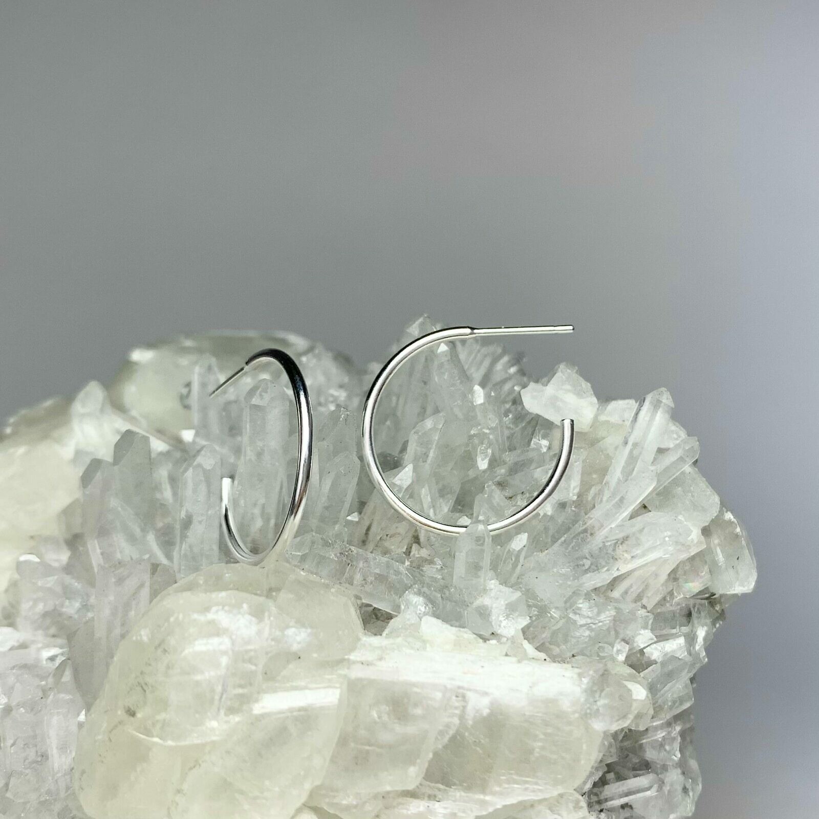 20mm 3/4 Hoop Studs Earrings Sterling Silver .925