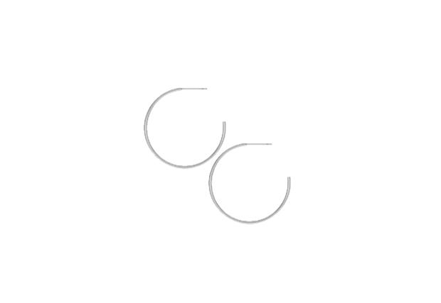 25mm 3/4 Hoop Studs Earrings Sterling Silver .925 - Image 2