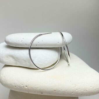 30mm 3/4 Hoop Studs Earrings Sterling Silver .925