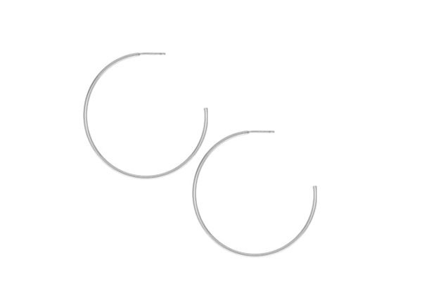 45mm 3/4 Hoop Studs Earrings Sterling Silver .925 - Image 4