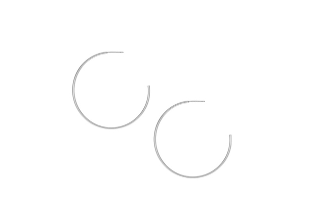 38mm 3/4 Hoop Studs Earrings Sterling Silver .925 - Image 2
