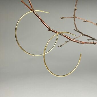 55mm 3/4 Hoop Studs Earrings 14kt Gold Filled
