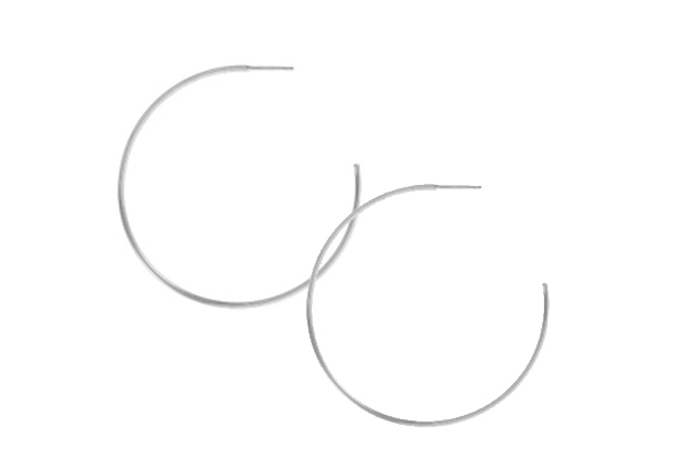 55mm 3/4 Hoop Studs Earrings Sterling Silver .925 - Image 2