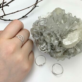 Double Arch Rainbow Stacking Ring Sterling Silver .925 Size 10