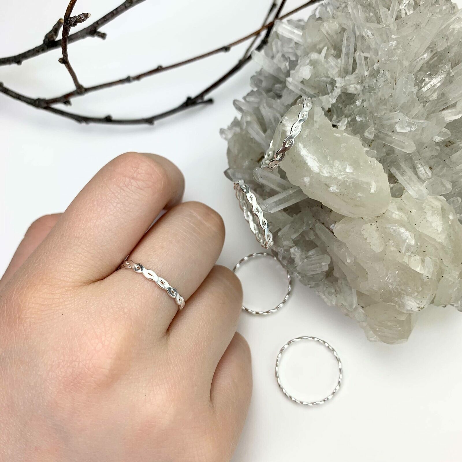 Braided Rope Stacking Ring Sterling Silver .925 Size 10