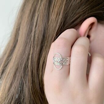 Alternative view of Braided Rope Stacking Ring Sterling Silver .925 Size 10
