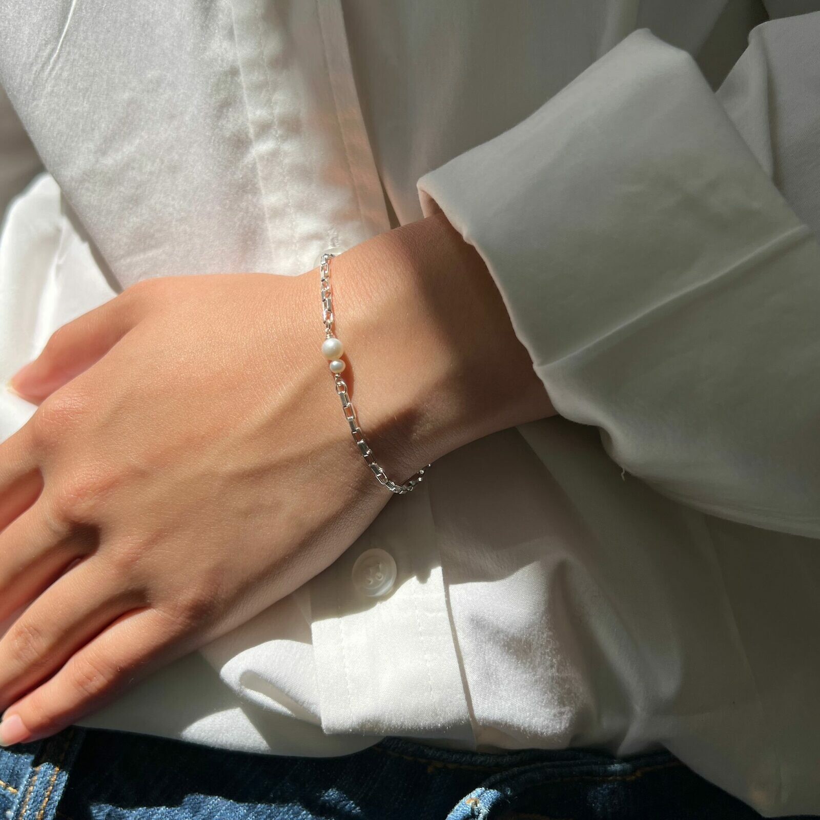 2.20mm Paperclip Rectangle Chain By the Meter Sterling Silver .925 - Image 3