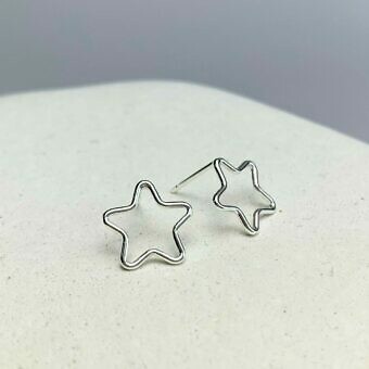Star Bubble Studs Earrings Sterling Silver .925