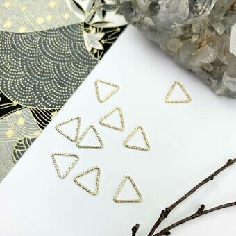 Mini Sparkle Triangle Prism Bubble 14kt Gold Filled - Connectors Pendants Charms