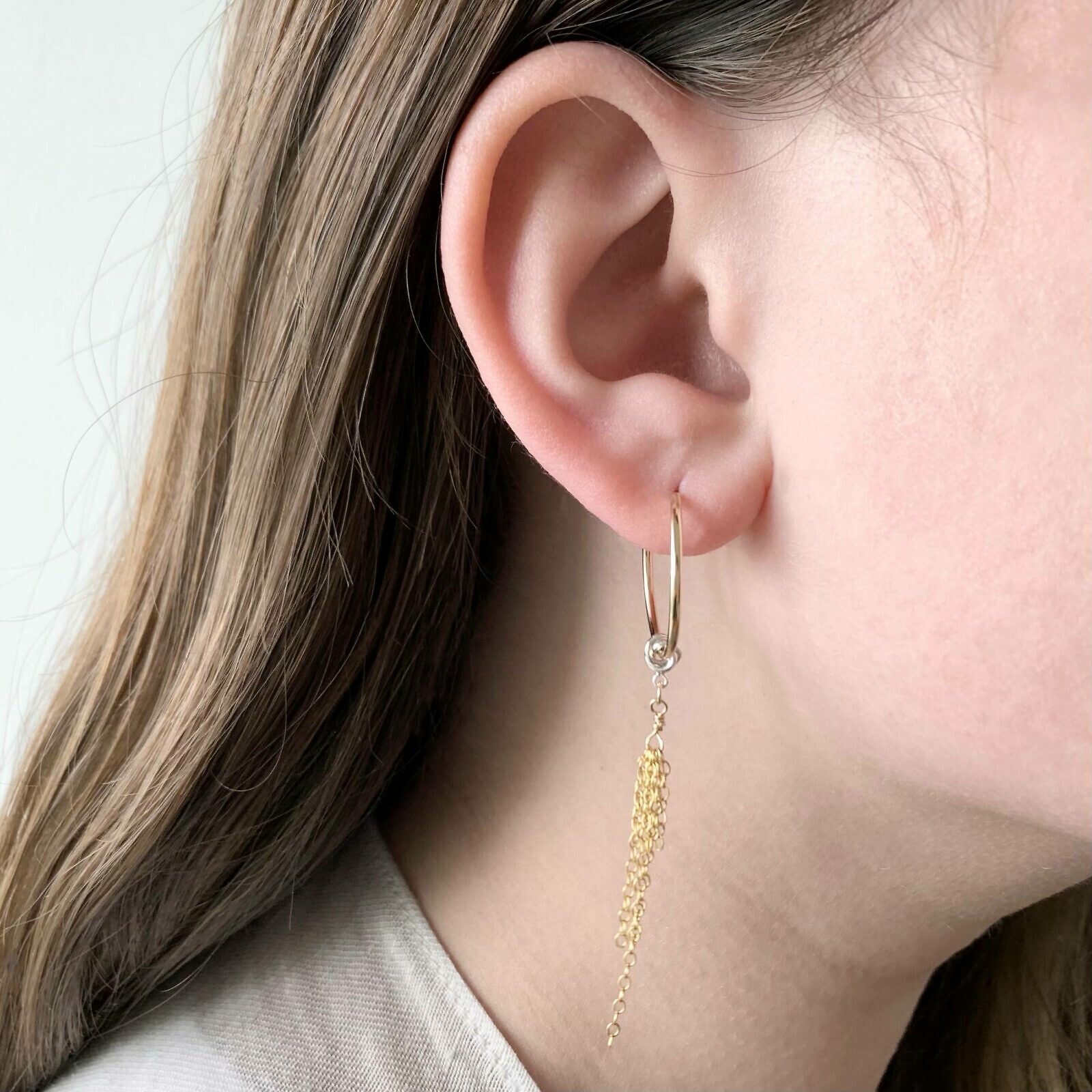 20mm Endless Hoops Sleeper Earrings 14kt Gold Filled - Image 5