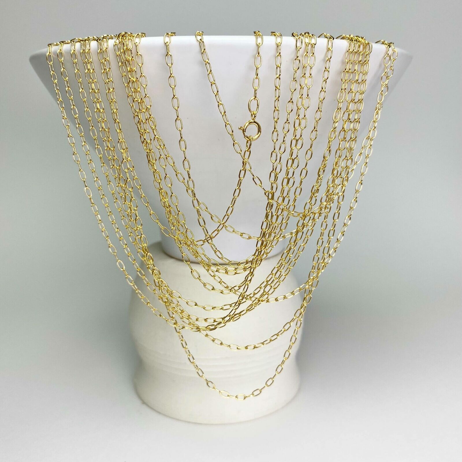 16" Staple Oval Paperclip Finished Chain 14kt Gold Filled