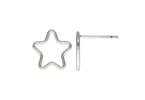 Star Bubble Studs Earrings Sterling Silver .925 - Image 3