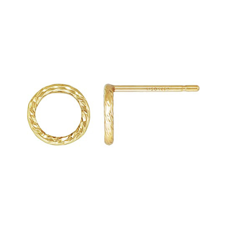 7mm Sparkle Infinity Circle Studs Earrings 14kt Gold Filled - Image 4