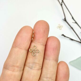 Alternative view of 7.5mm 70's Flower Bubble 14kt Gold Filled - Connectors Pendants Charms