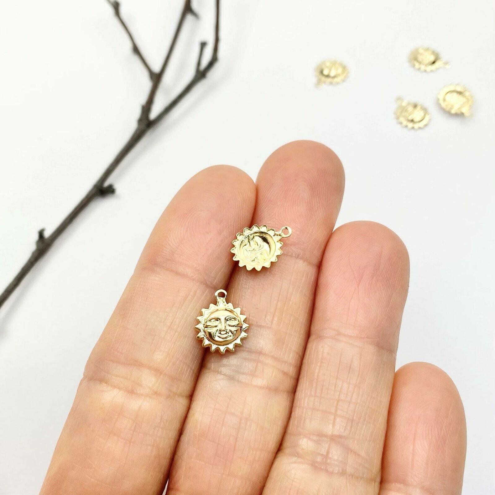Smiling Sun 14kt Gold Filled - Pendants Charms - Image 2