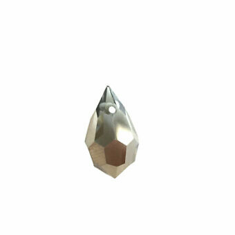 10x6mm Valentinite Grey Gold Shimmer Small Faceted Briolette Teardrop Czech Preciosa Crystals Beads