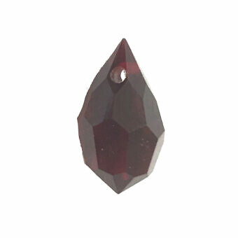 15x9mm Siam Dark Red Large Faceted Briolette Teardrop Czech Preciosa Crystals Beads