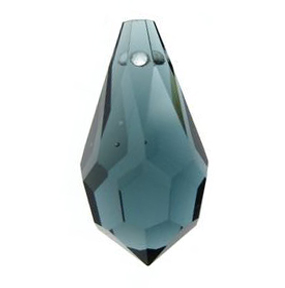 18x9mm Montana Blue XL Flat Top Faceted Briolette Teardrop Czech Preciosa Crystals Beads