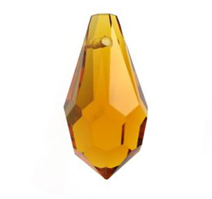 18x9mm Topaz Orange XL Flat Top Faceted Briolette Teardrop Czech Preciosa Crystals Beads