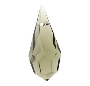 Grey Briolette Crystals Beads