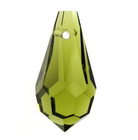 18x9mm Olivine Green XL Flat Top Faceted Briolette Teardrop Czech Preciosa Crystals Beads