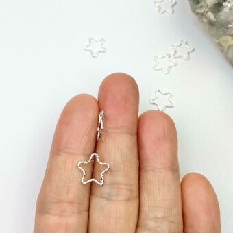 Alternative view of Mini Sparkle Bubble Star Sterling Silver .925 - Connectors Pendants Charms