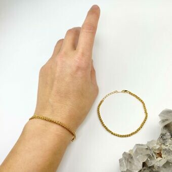 Alternative view of 6.5" Wheat Rope Chain Bracelet with 1" Extender 14kt Gold Filled