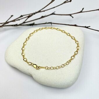 6.5" Figure 8 Cable Flat Chain Bracelet with 1" Extender 14kt Gold Filled