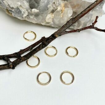 Mini 9mm Endless Hoops Sleeper Earrings 14kt Gold Filled