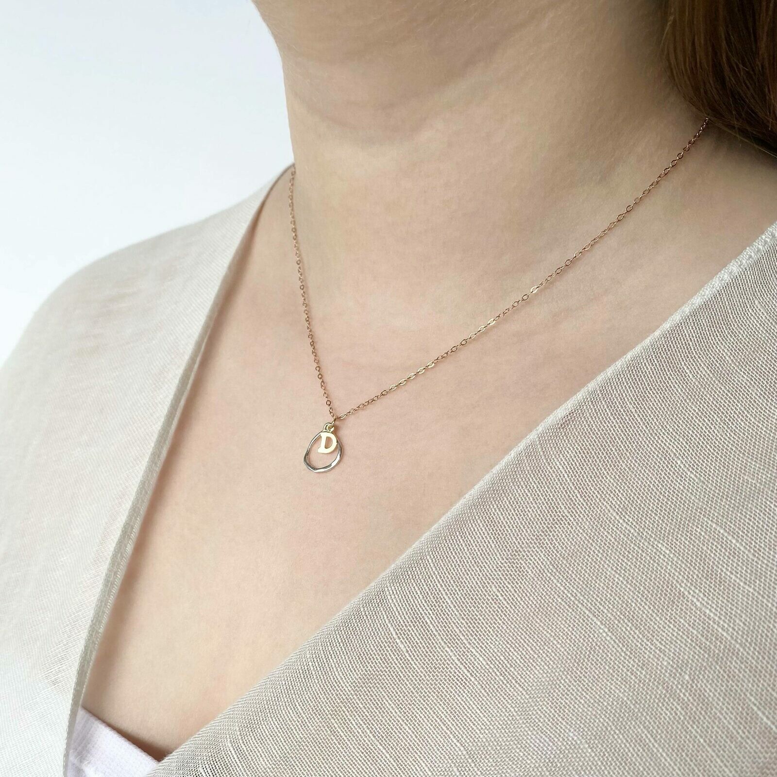 Small Organic Round Frame Toggle Brushed 14kt Gold Vermeille Amoracast - Pendants Charms - Image 3