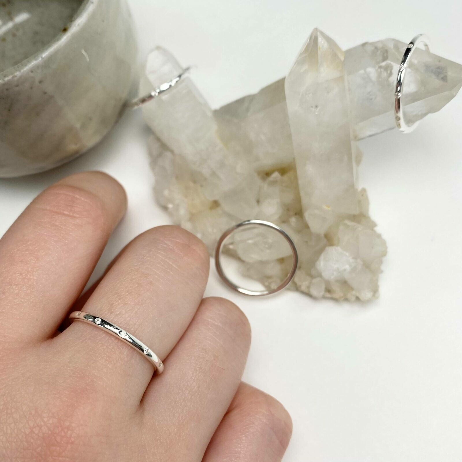 Eternity Clear Crystal CZ Band Stacking Ring Sterling Silver .925 Size 7 - Image 3