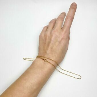 Alternative view of 16" Flat Long Short Curb Finished Chain 14kt Gold Filled