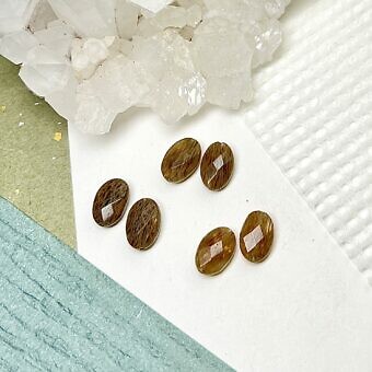 Rutilated quartz paired beads