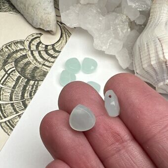 Alternative view of 8mm Faceted Teardrop Ocean Blue Chalcedony Paired Beads