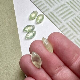 Alternative view of 12x6mm Faceted Marquise Prehnite Paired Beads