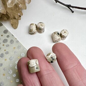 Alternative view of 10x8mm Smooth Barrel Solar Quartz Paired Beads