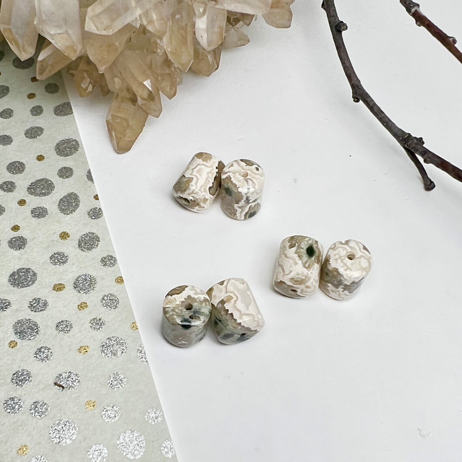 Solar Quartz paired beads