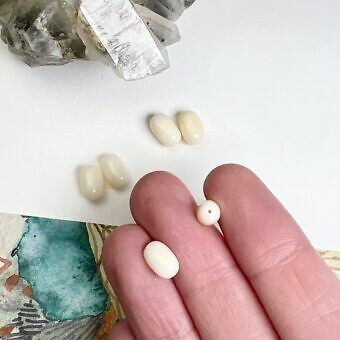 Alternative view of 7x8mm Rice Bamboo Coral Paired Beads