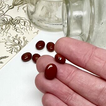 Alternative view of 10x8mm Smooth Oval Red Jasper Paired Beads