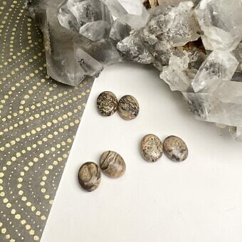 Jasper oval paired beads