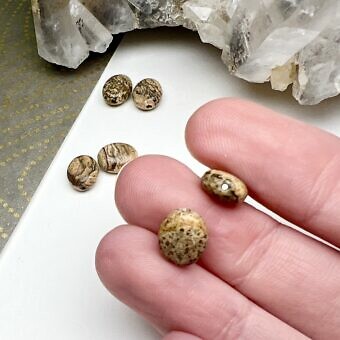 Alternative view of 10x8mm Smooth Oval Picture Jasper Paired Beads