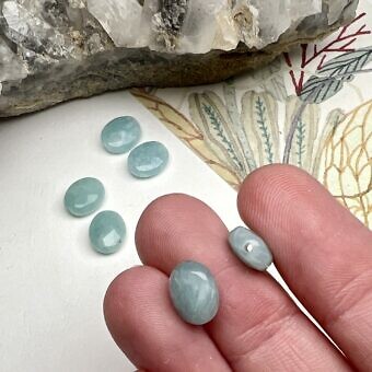 Alternative view of 10x8mm Blue Quartz Paired Faceted Oval Center Drilled Beads