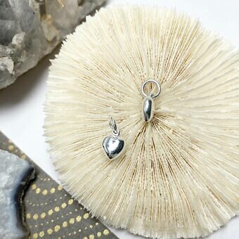 Tiny Puffy Heart Sterling Silver .925 - Pendants Charms