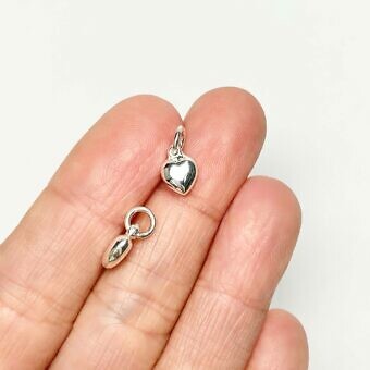 Alternative view of Tiny Puffy Heart Sterling Silver .925 - Pendants Charms
