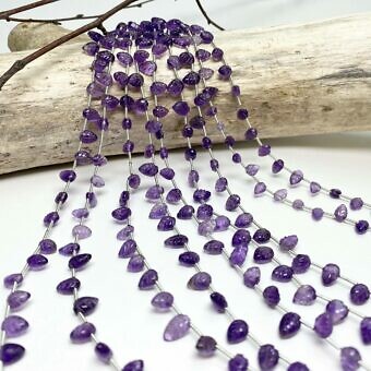 5.5x8mm amethyst carved beads