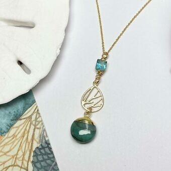 Alternative view of Branches Teardrop Frame Brushed 14kt Gold Vermeille Amoracast - Pendants Charms