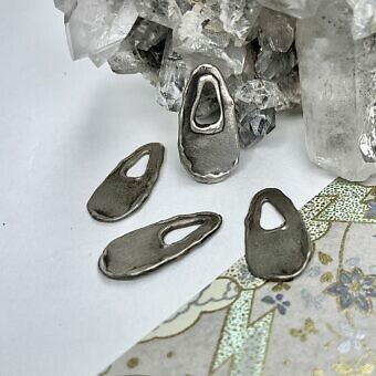 Large Dali Inspired Melted Pear Teardrop Oxidized Brushed Sterling Silver .925 - Pendants